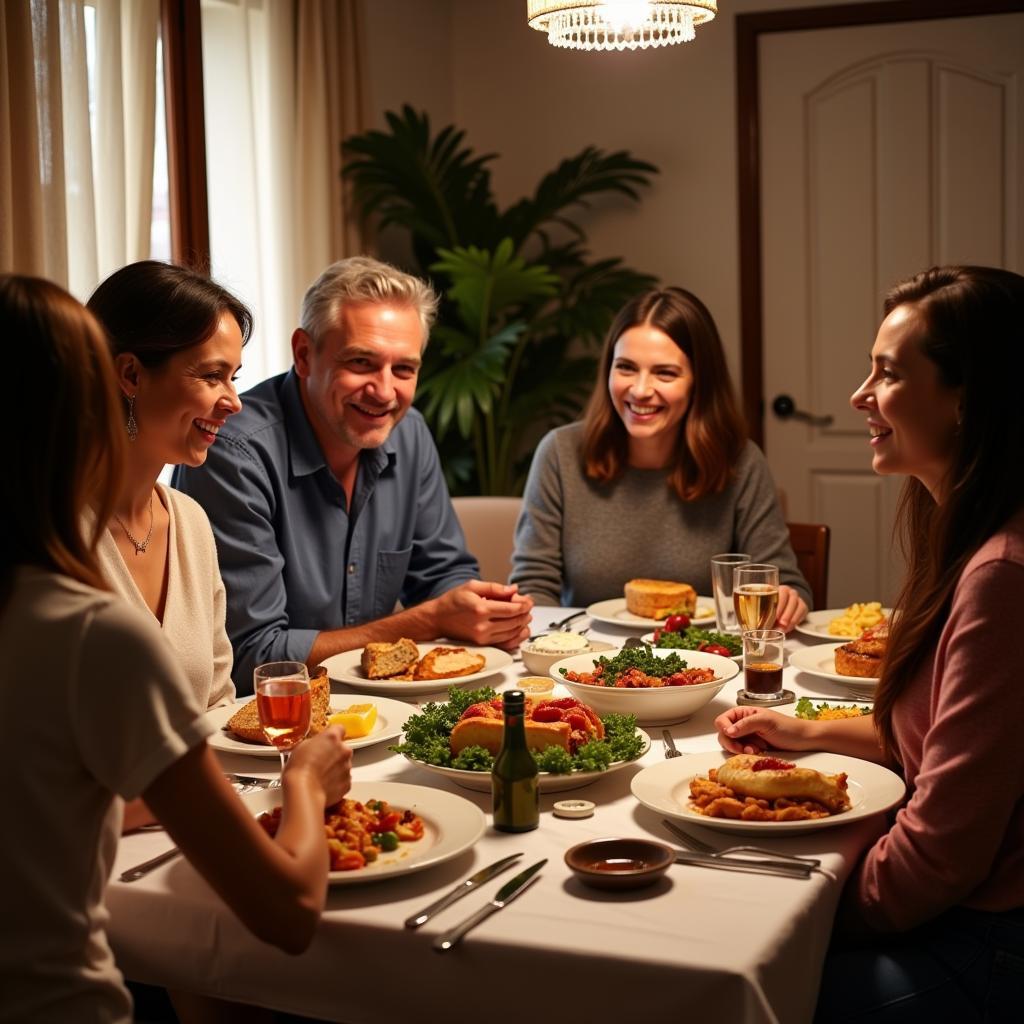 Spanish Family Dinner during Homestay