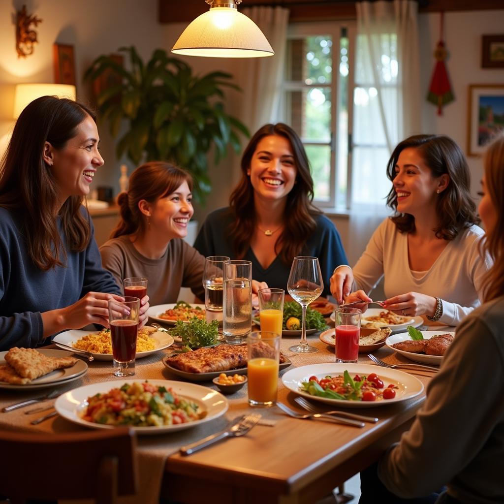 Spanish Family Dinner at Homestay