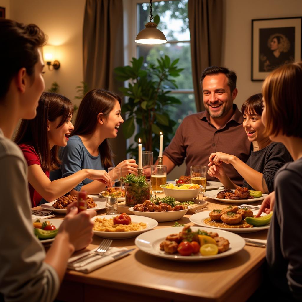 Spanish Family Dinner during Homestay