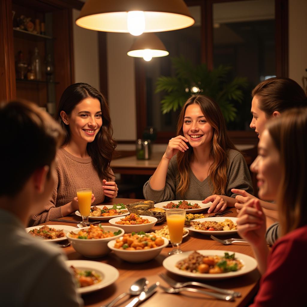 Spanish Family Dinner during Homestay Program