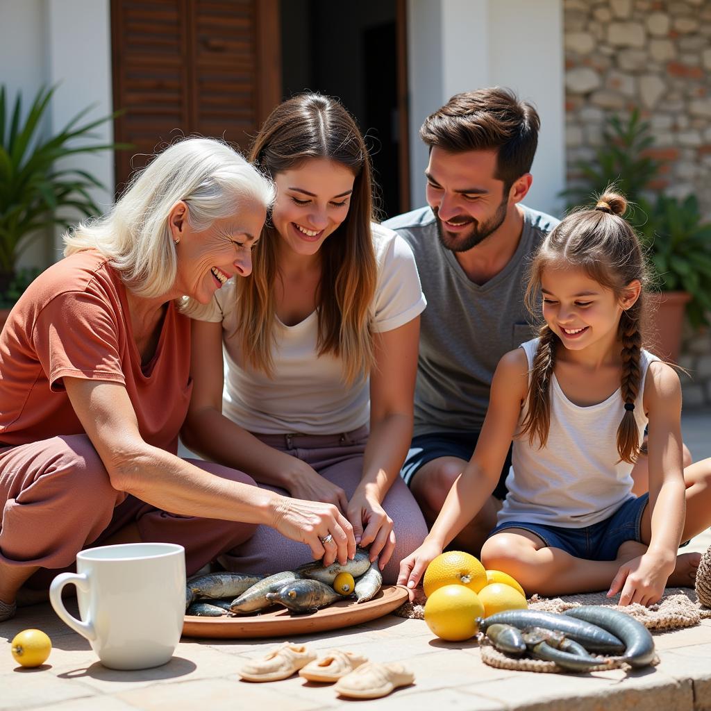 Spanish Family Enjoying a Fishing Trip During Their Homestay