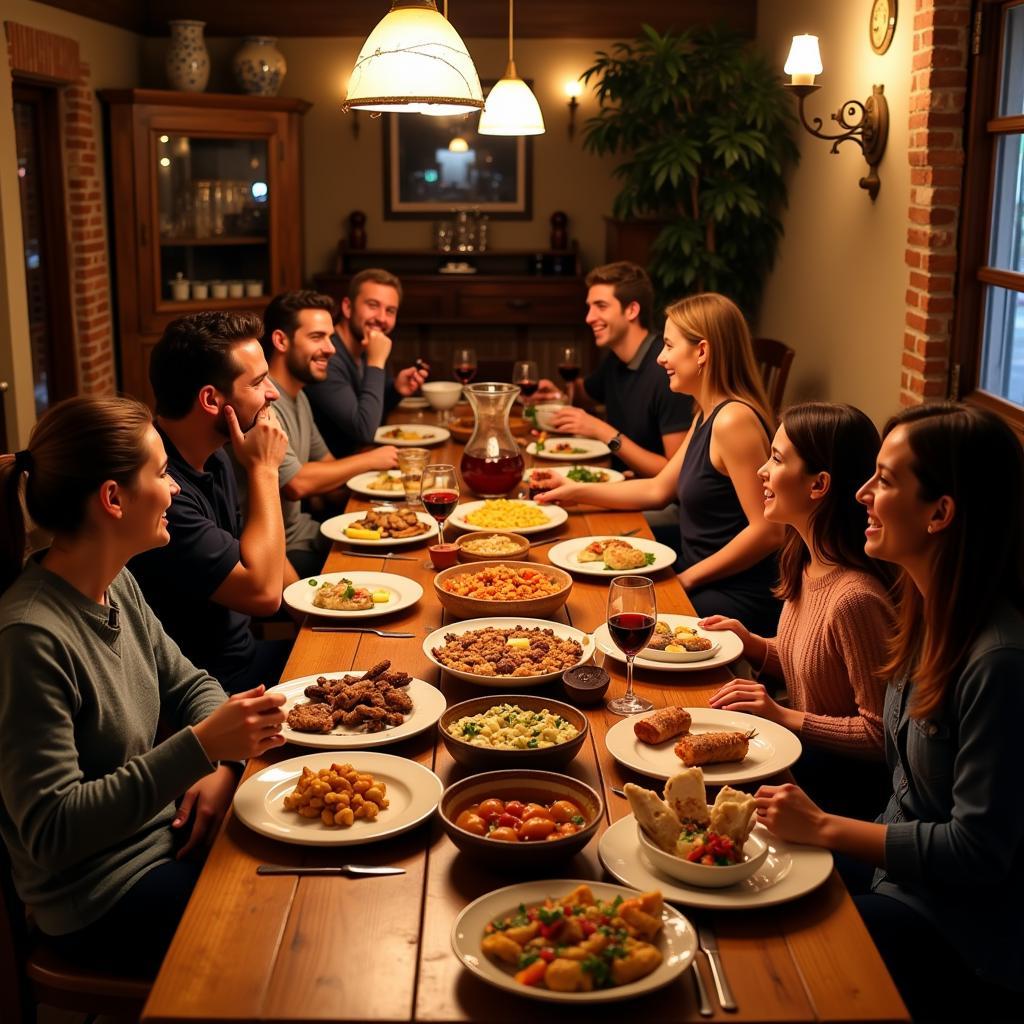 Spanish Family Homestay Dinner