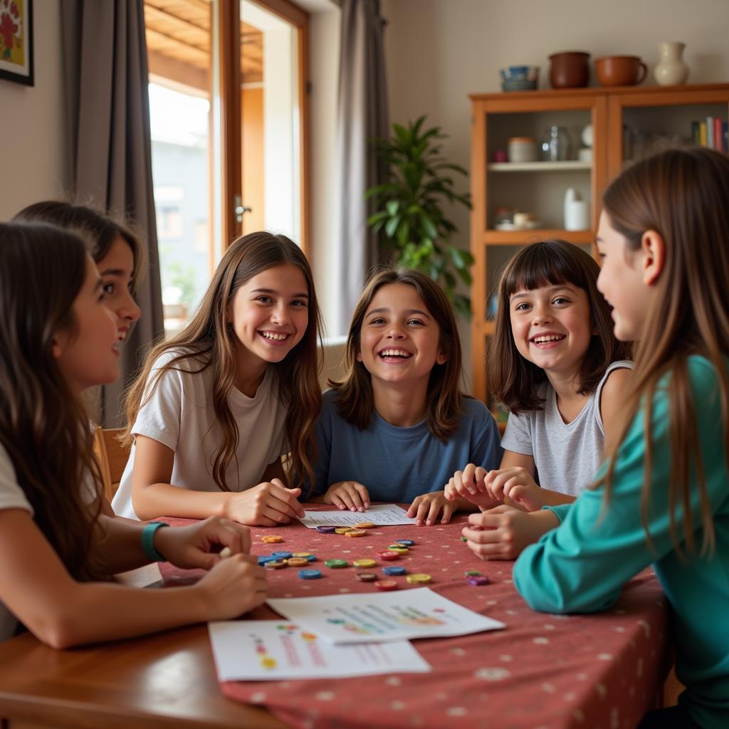 Kids enjoying a Spanish homestay with a local family