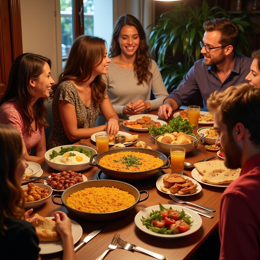 Spanish Family Sharing a Meal