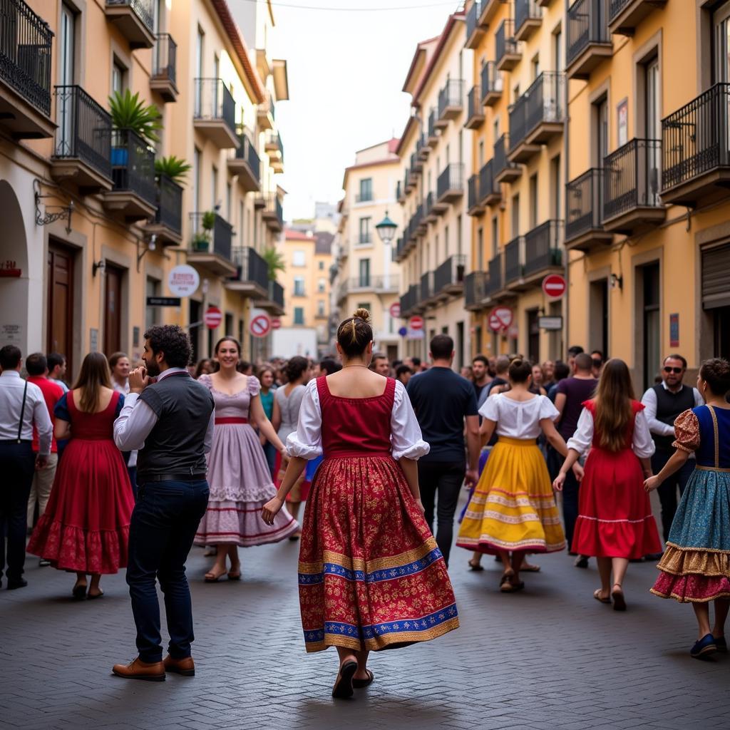 Celebrating a vibrant street fiesta in Spain