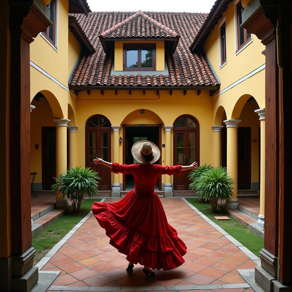 Spanish Flamenco Dance in a Malaysian Homestay