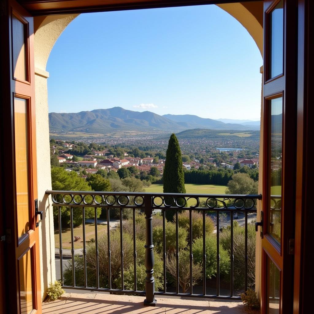 Scenic view from a Spanish homestay balcony