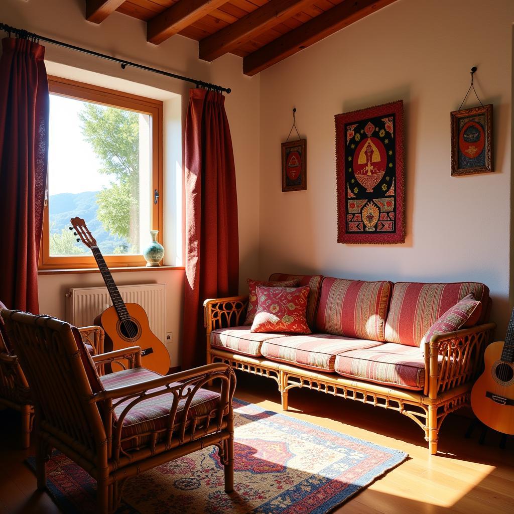 Spanish Homestay with Bamboo Decor