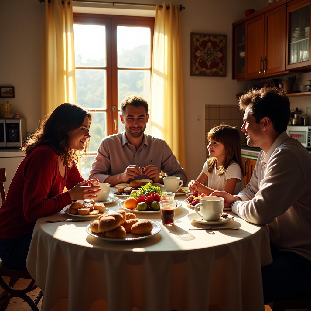 Enjoying a Traditional Spanish Breakfast with Your Host Family