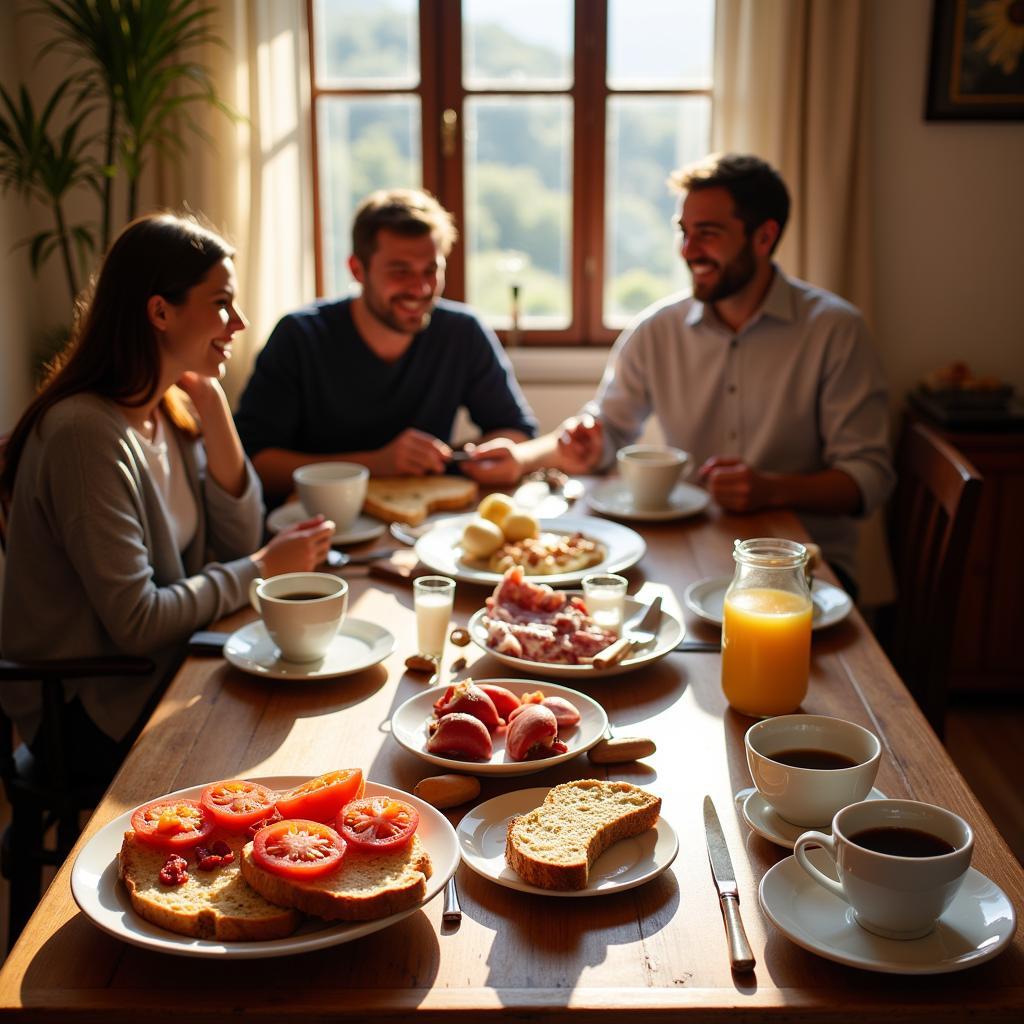 Authentic Spanish Breakfast in a Homestay