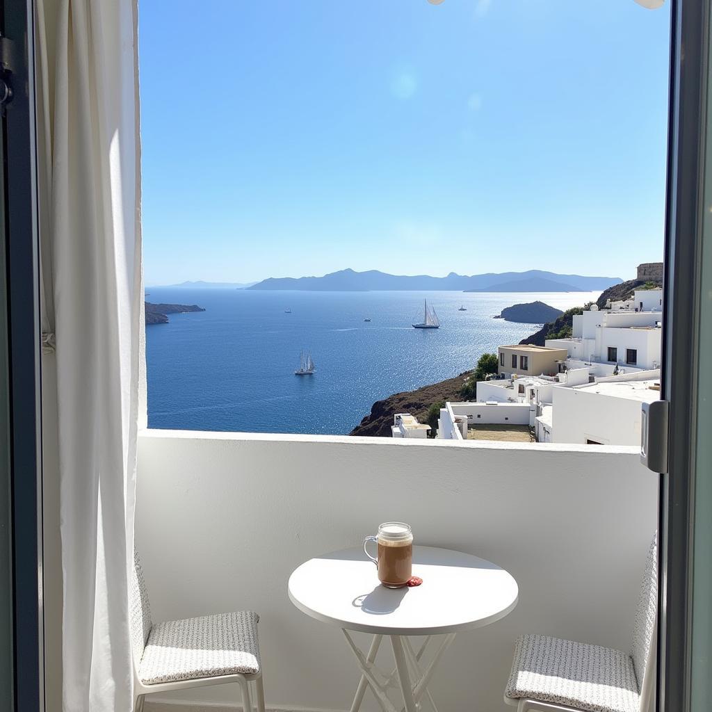 Enjoying the view from a Spanish homestay balcony overlooking the Mediterranean Sea