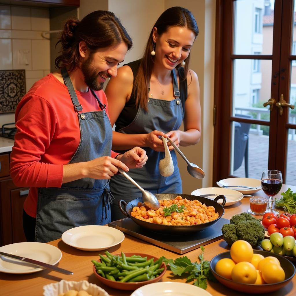 Learning to Make Paella in a Spanish Homestay