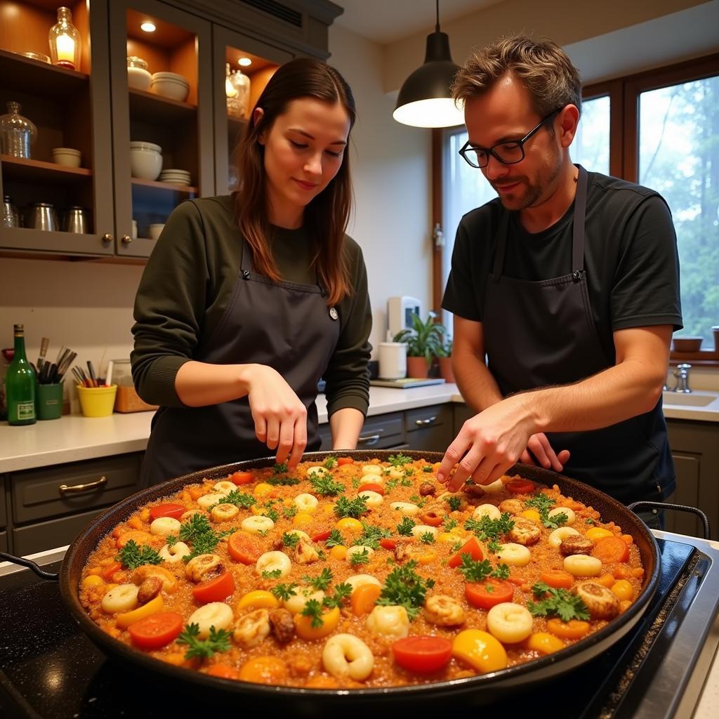 Learning to Make Paella in a Spanish Homestay