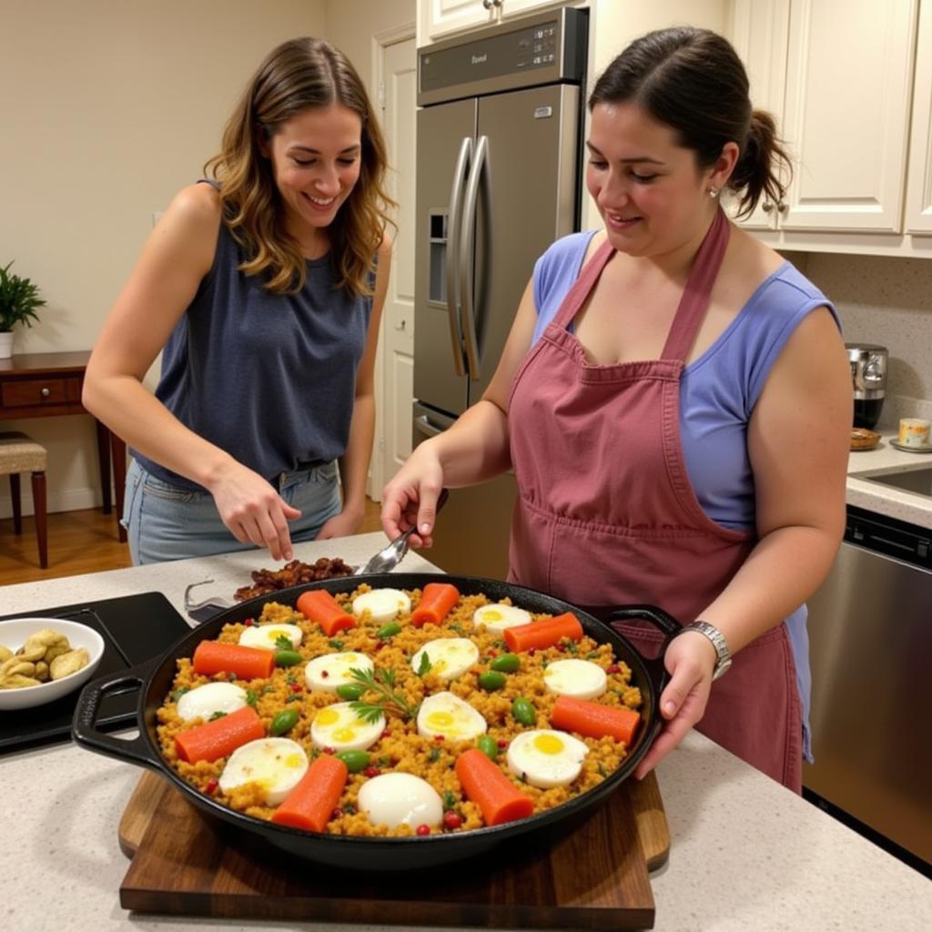 Learning to Cook Paella in a Spanish Homestay