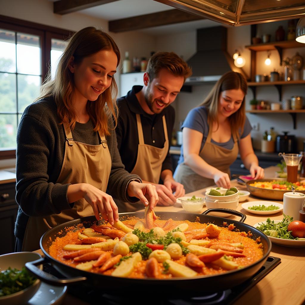 Learning to Cook Paella in a Spanish Homestay