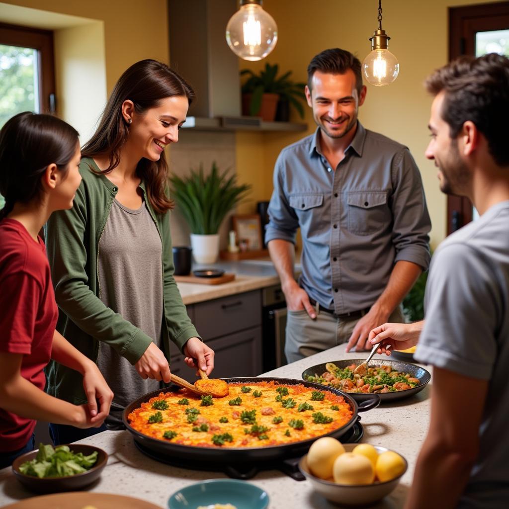 Cooking Paella in a Spanish Homestay