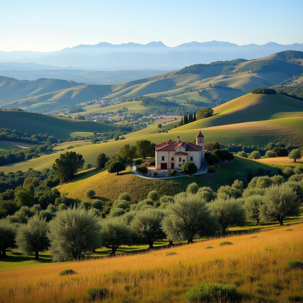 Picturesque view from a Spanish countryside homestay