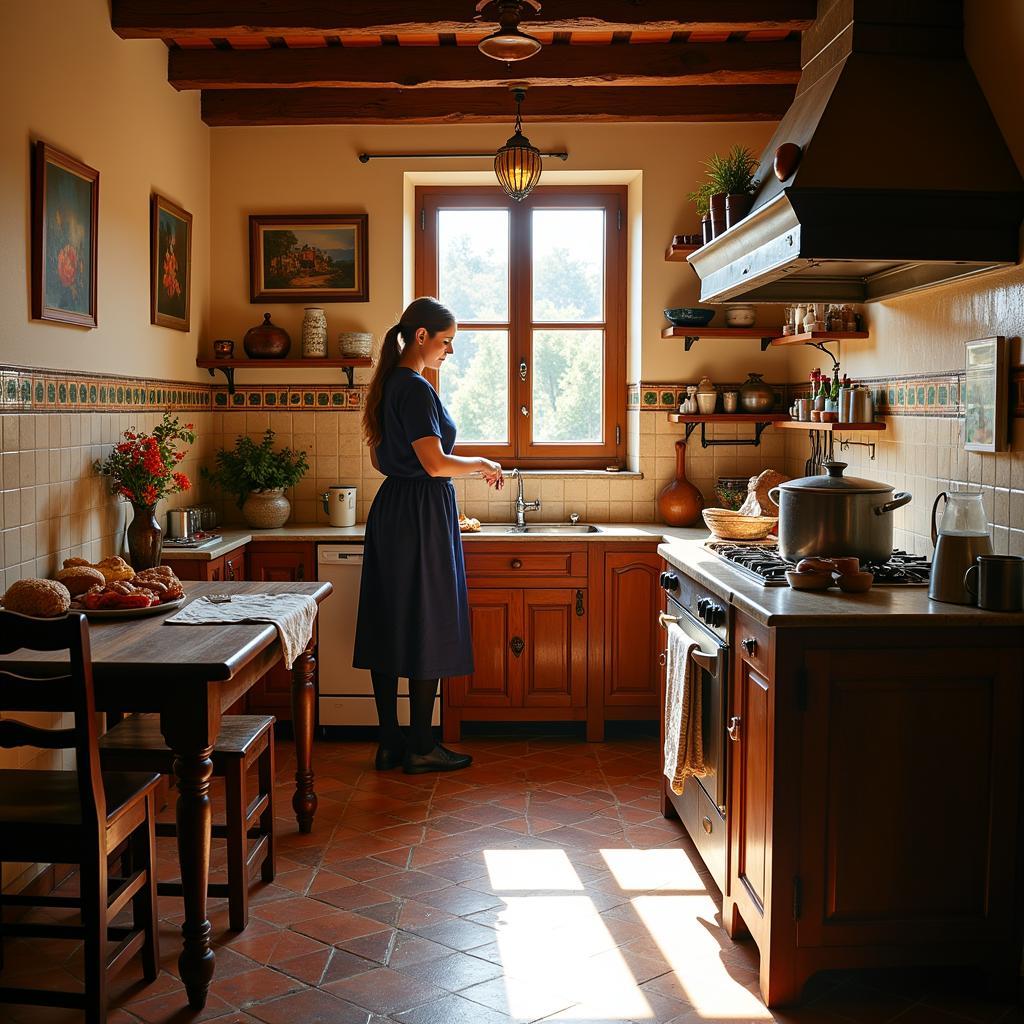 Cozy Kitchen in a Spanish Homestay