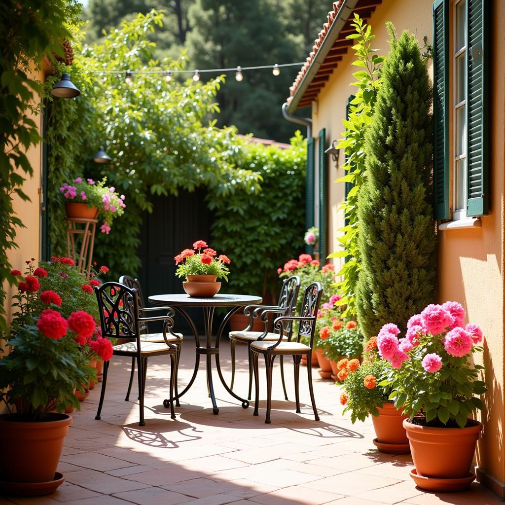 Cozy patio in a Spanish homestay