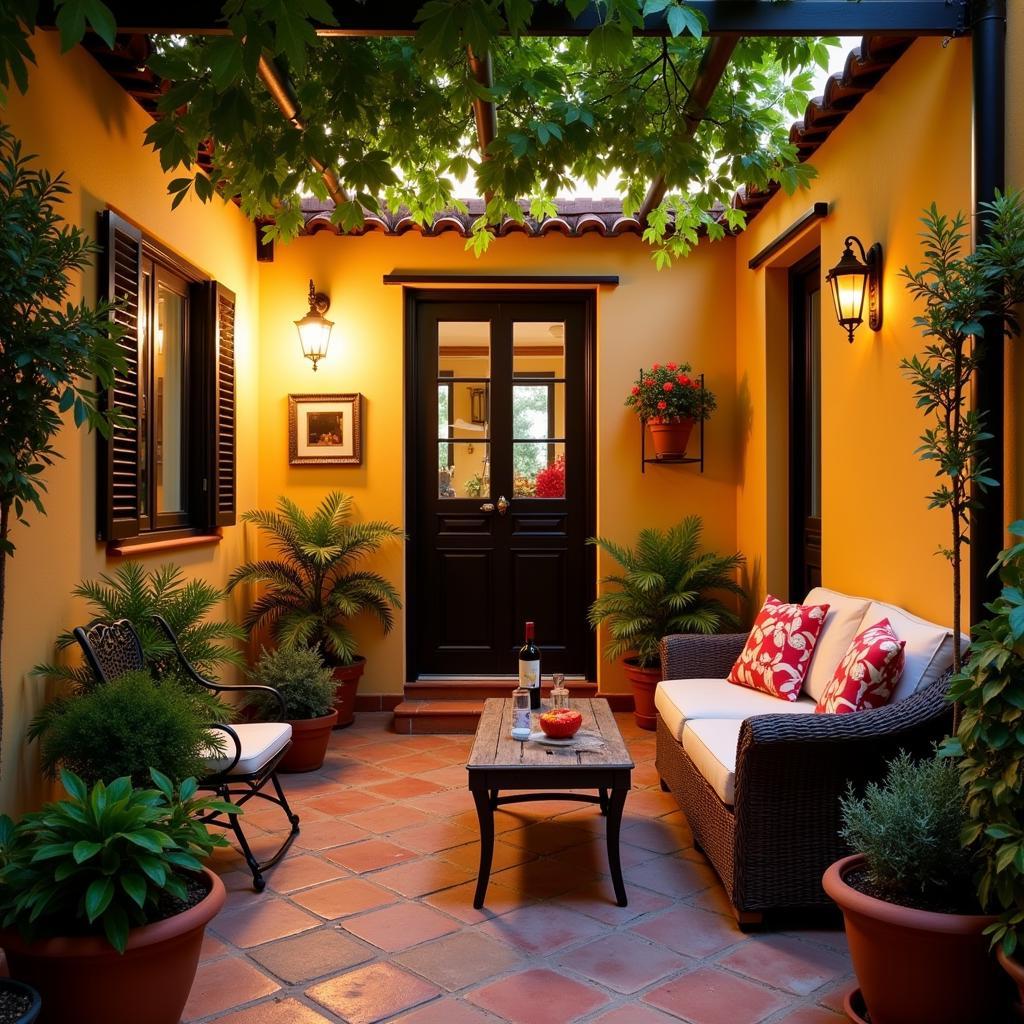 Cozy patio of a Spanish homestay