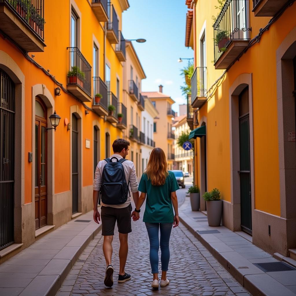 Exploring a Spanish city with a local host