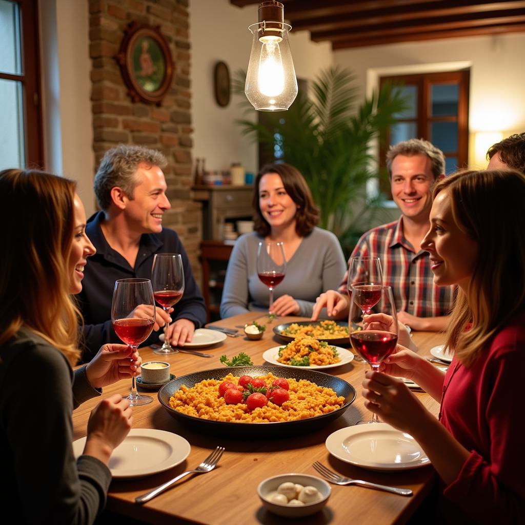 Sharing a meal with a Spanish family