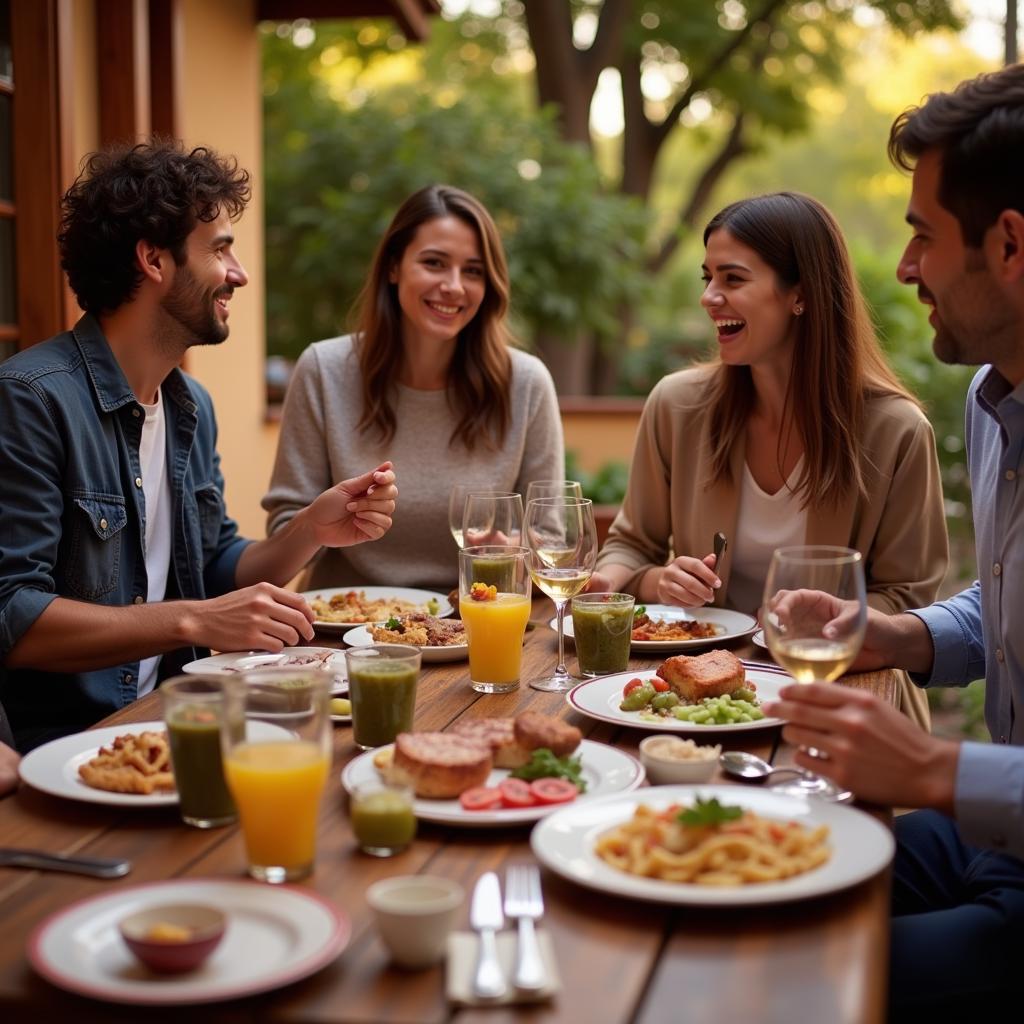 Sharing a Meal with a Spanish Host Family