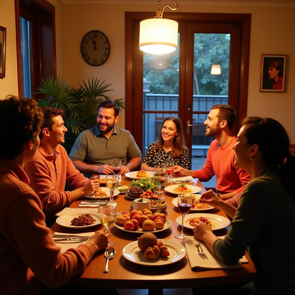 Sharing a Meal with a Spanish Host Family