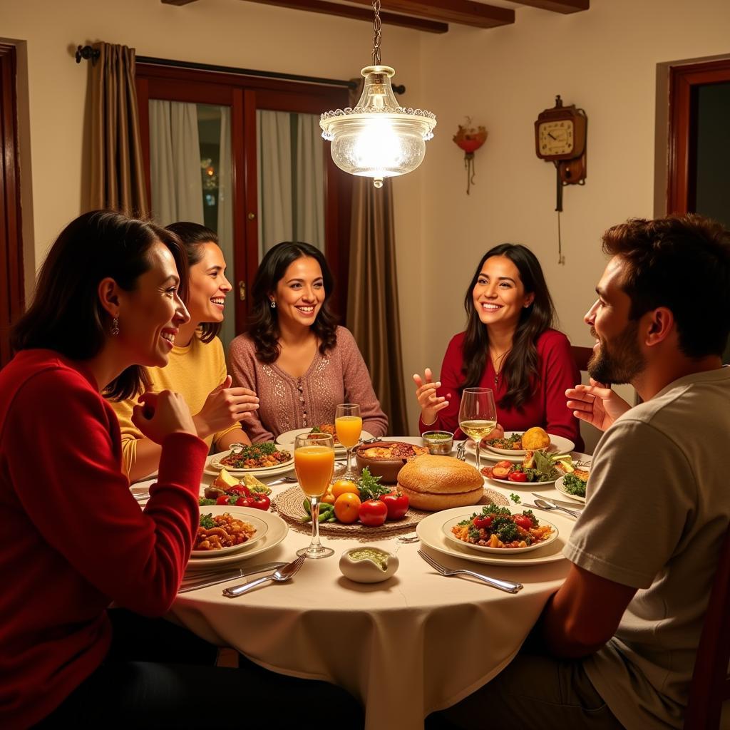 Authentic Spanish Homestay Family Dinner