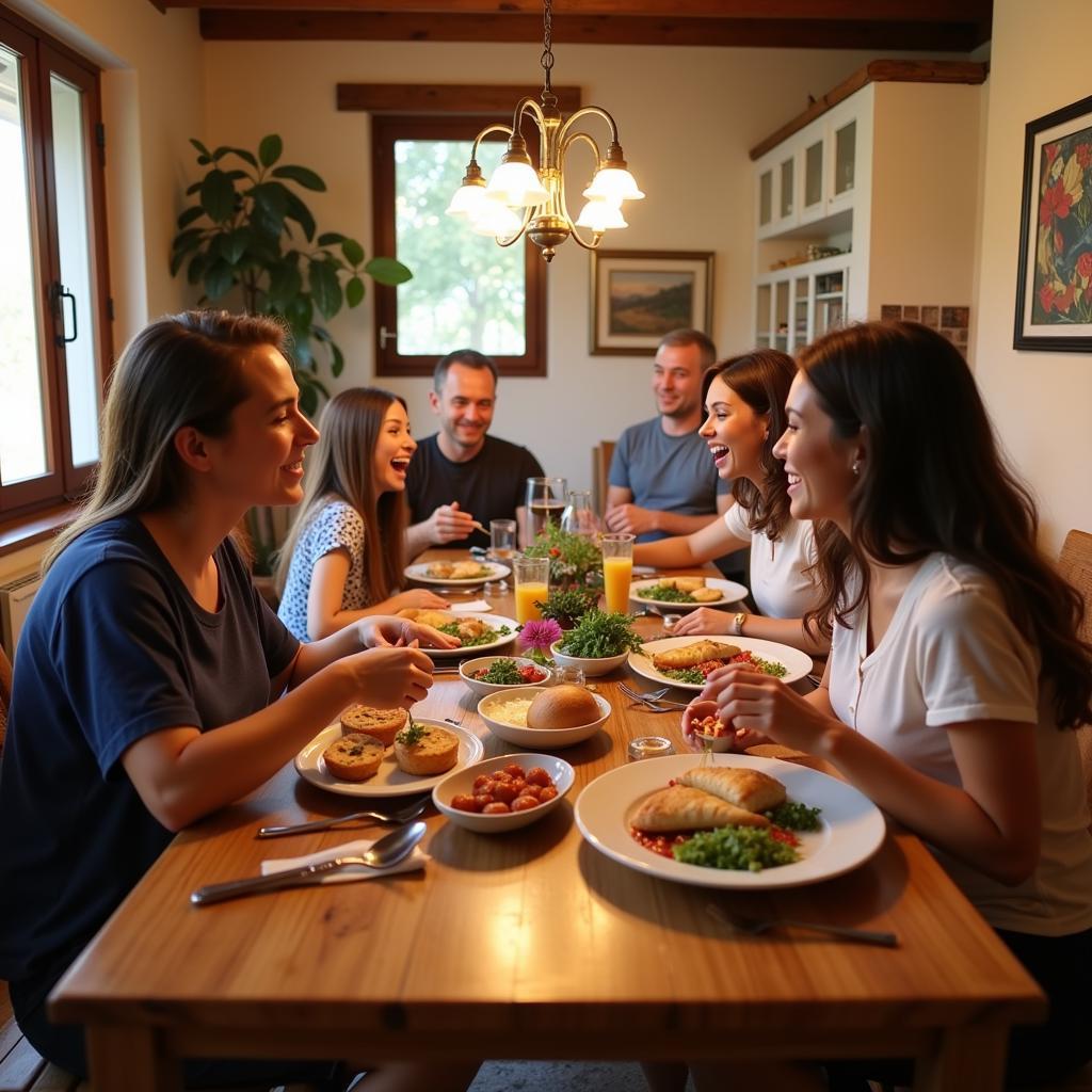 Spanish Homestay Family Meal