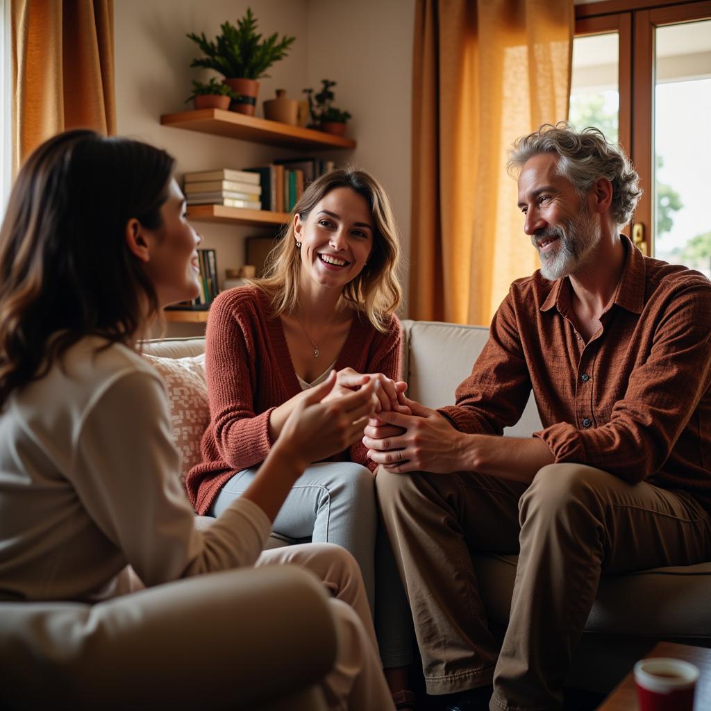 Spanish Homestay Family Sharing Stories and Laughter