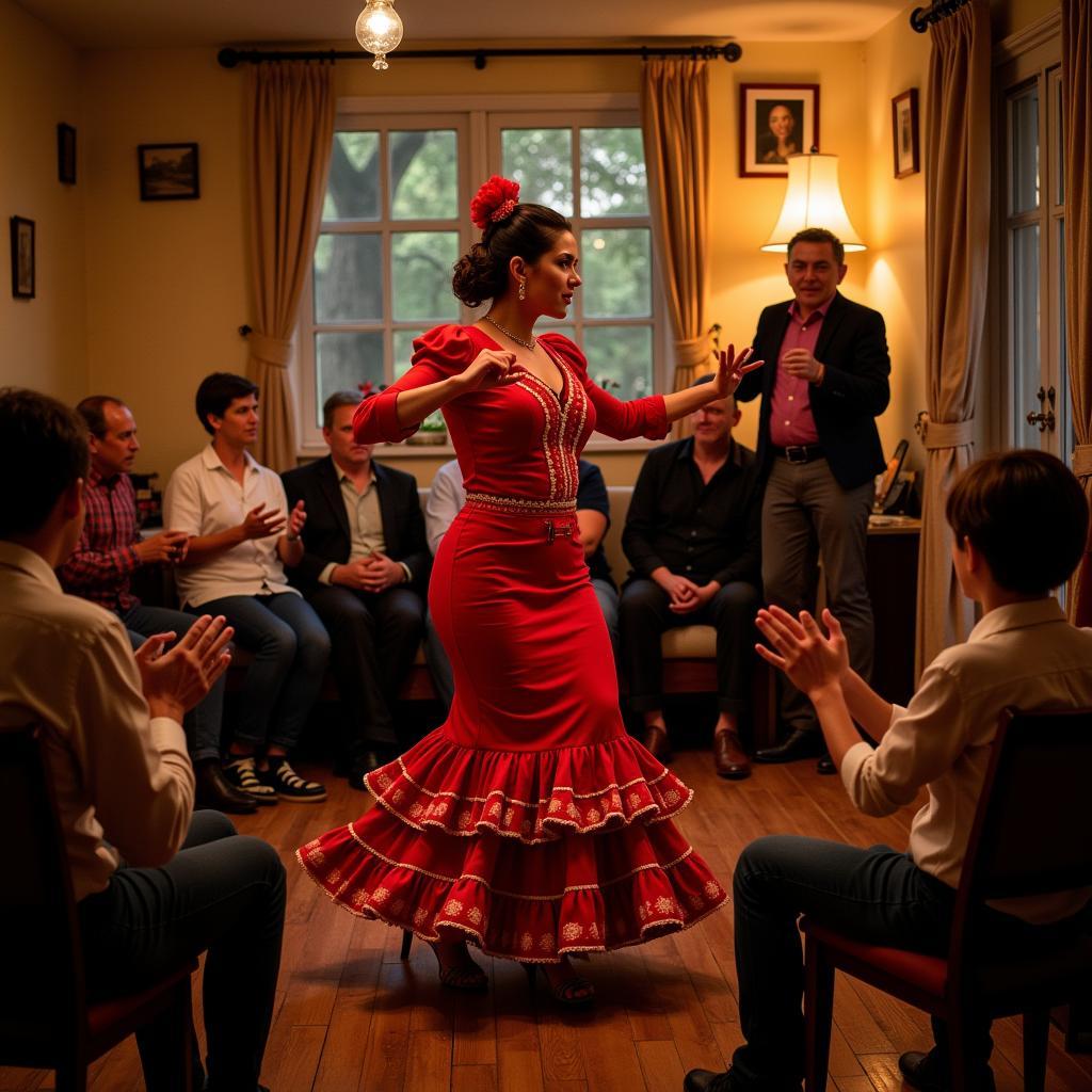 Witnessing a flamenco performance in a Spanish homestay