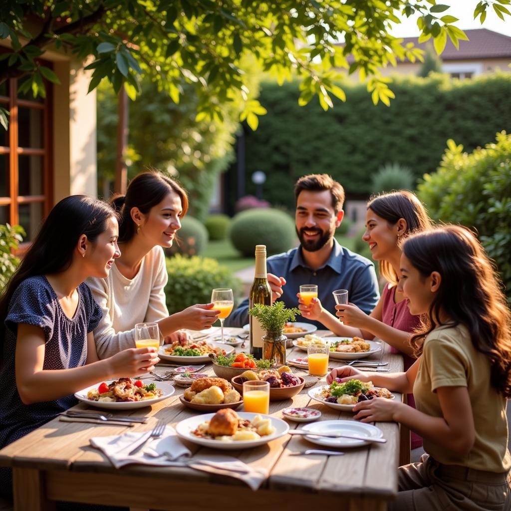 Dining al fresco in a Spanish Garden