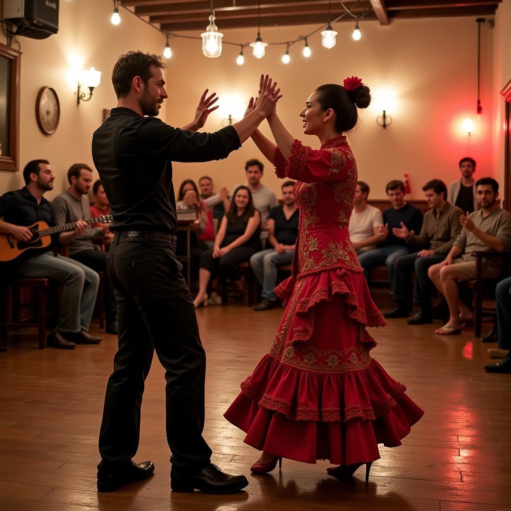 Homestay Guest Learning Flamenco from a Local Instructor