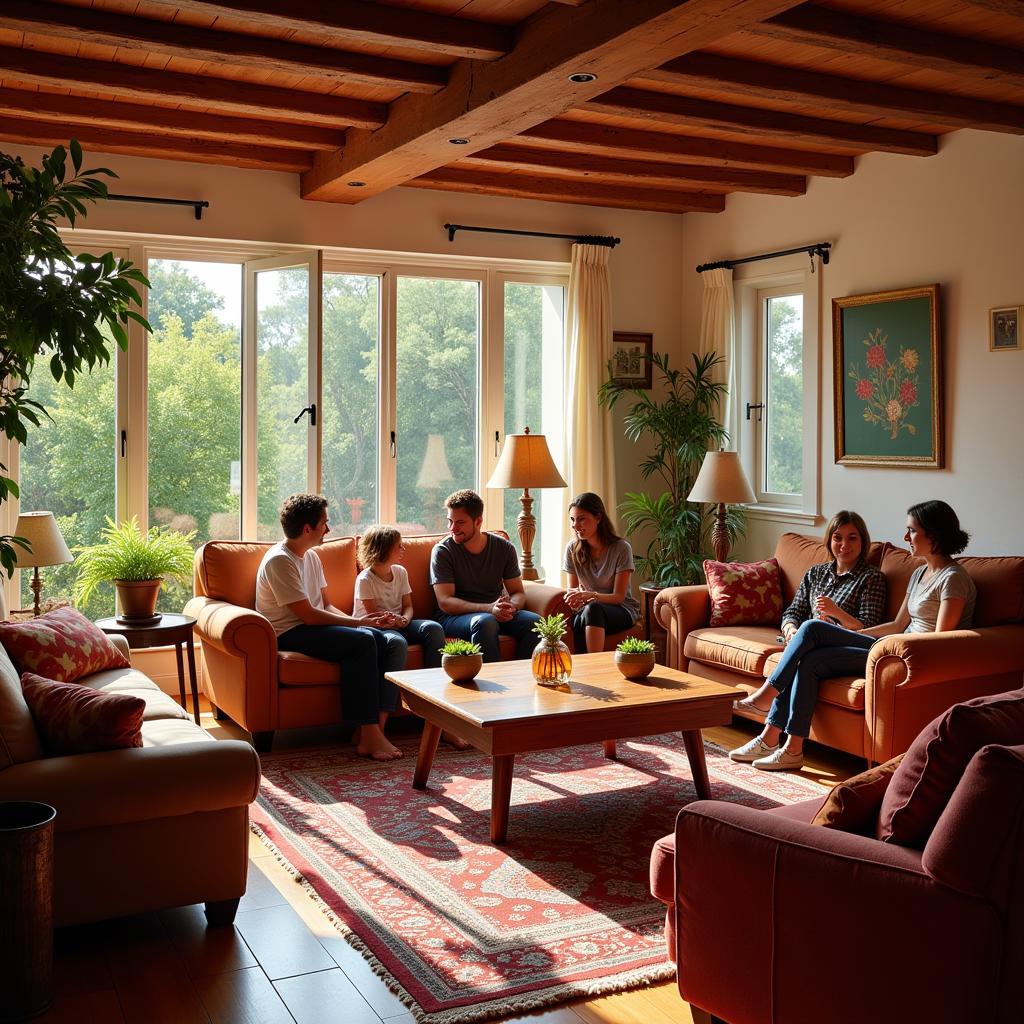 Cozy Living Room in a Spanish Homestay