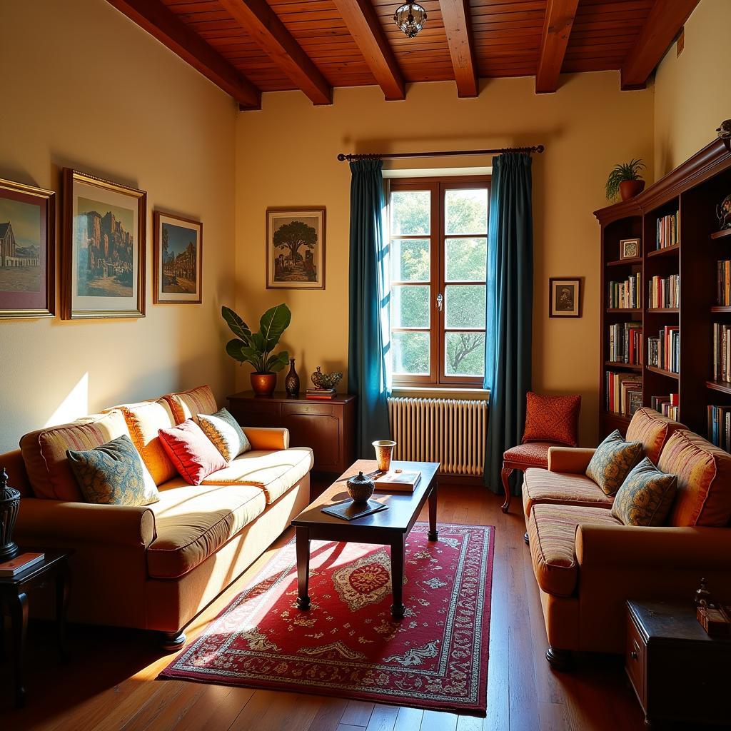 Cozy living room in a Spanish homestay