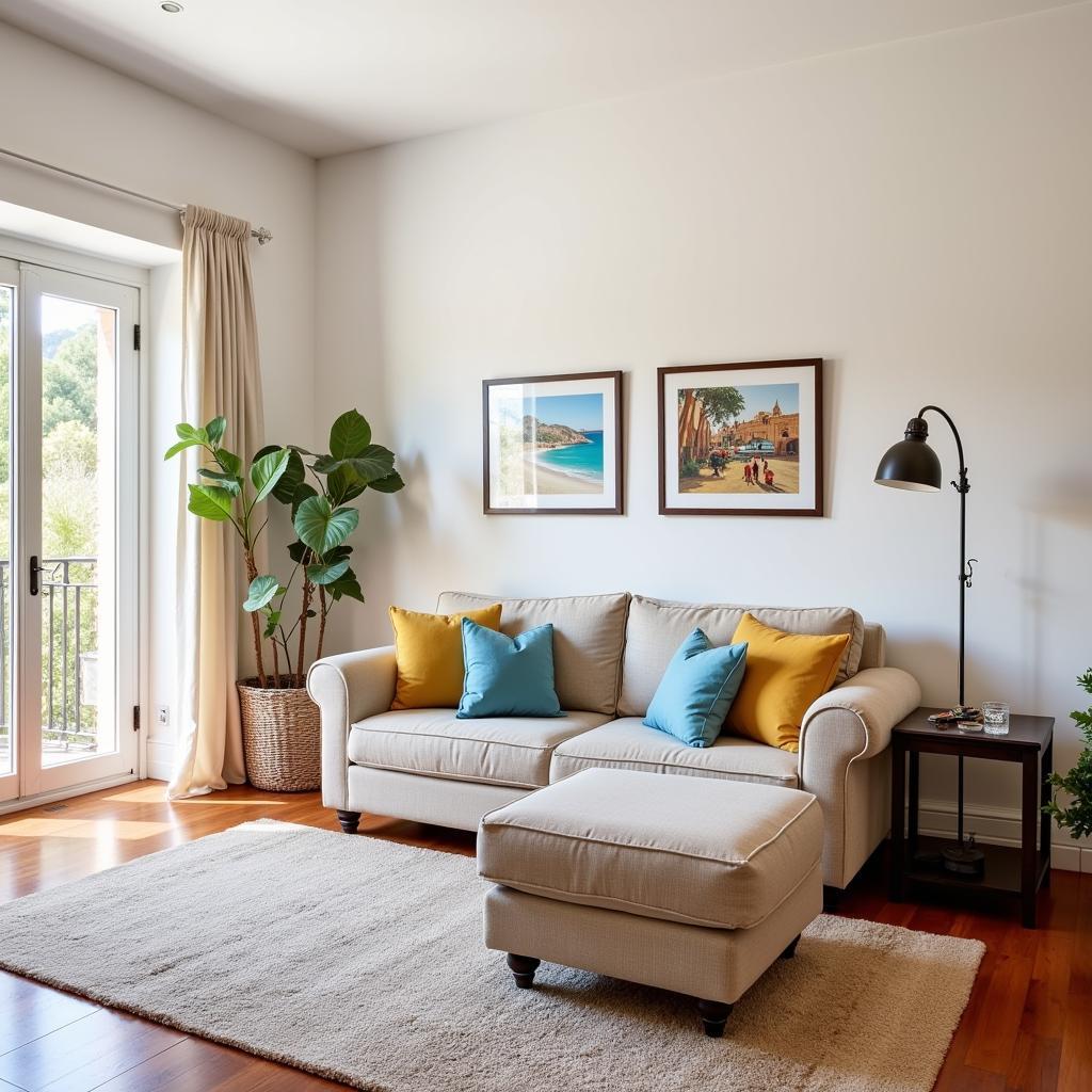 Comfortable and welcoming living room in a Spanish homestay