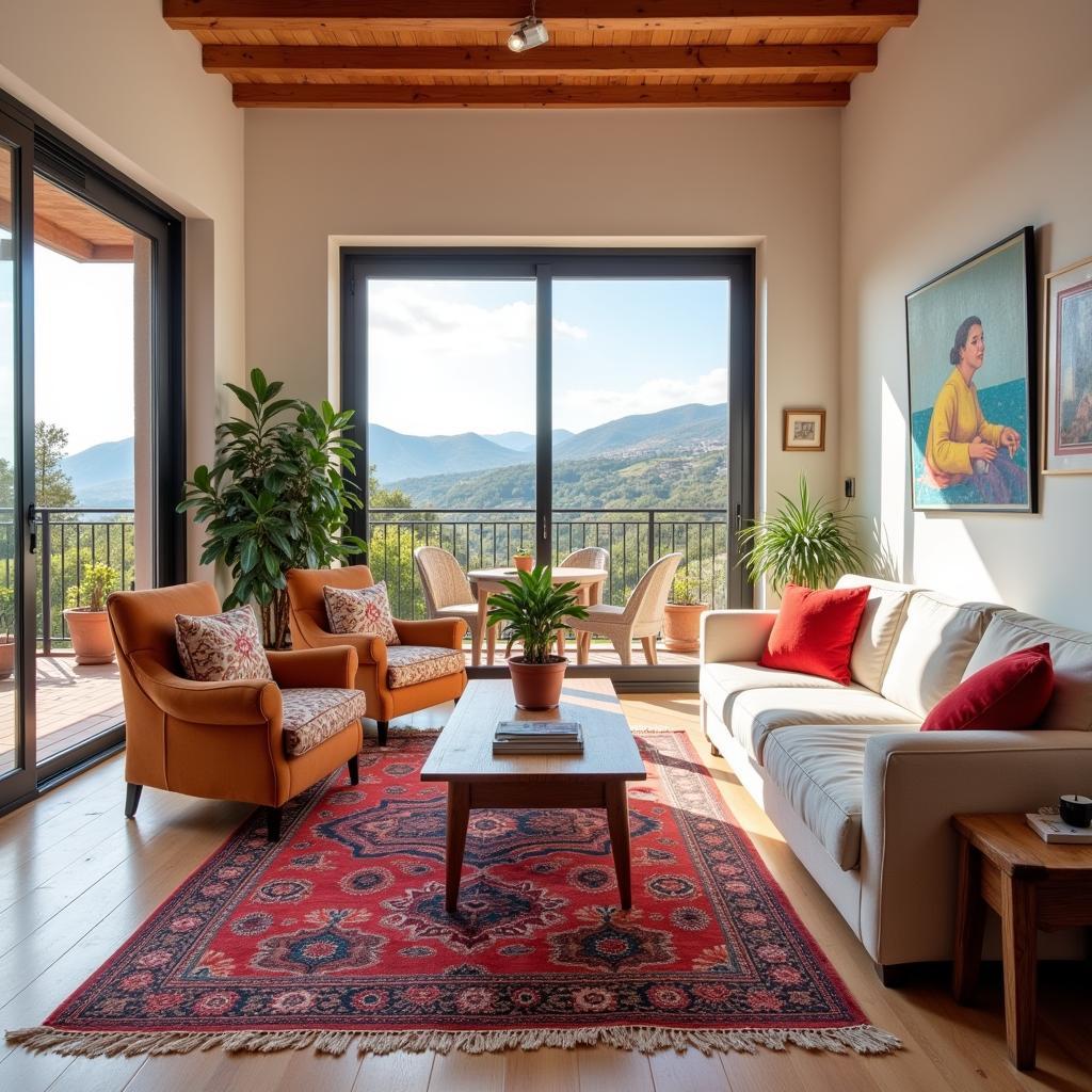 Spacious living room in a Spanish homestay