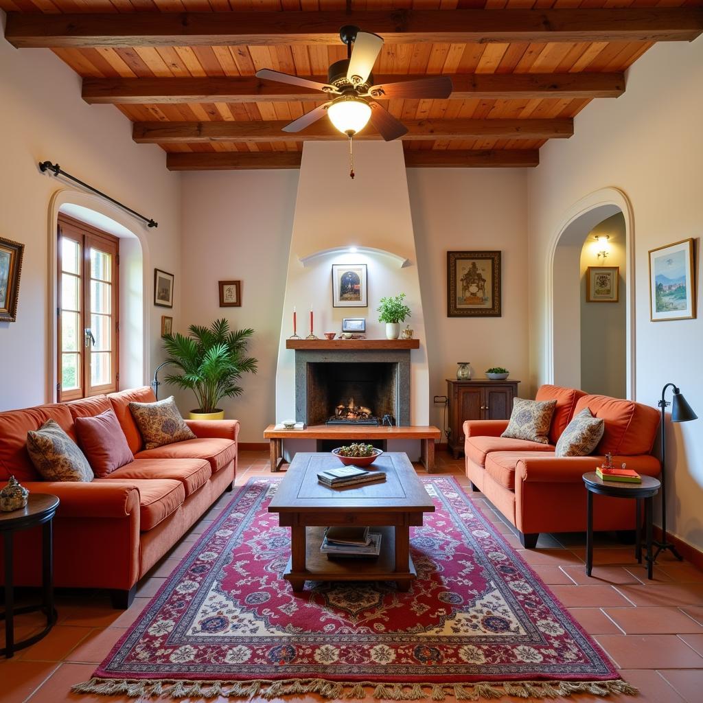 Relaxing in a Spanish Homestay Living Room