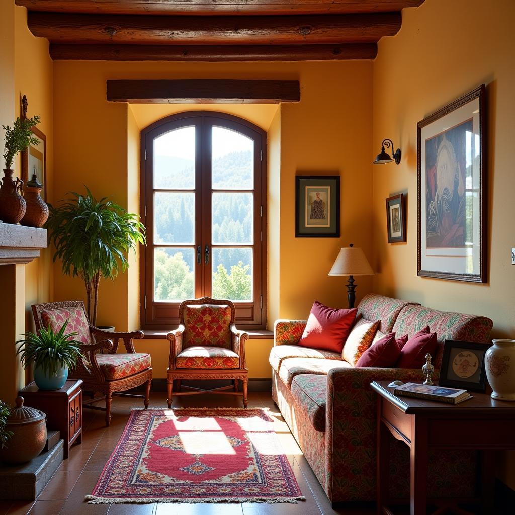 Cozy Living Room in a Spanish Homestay