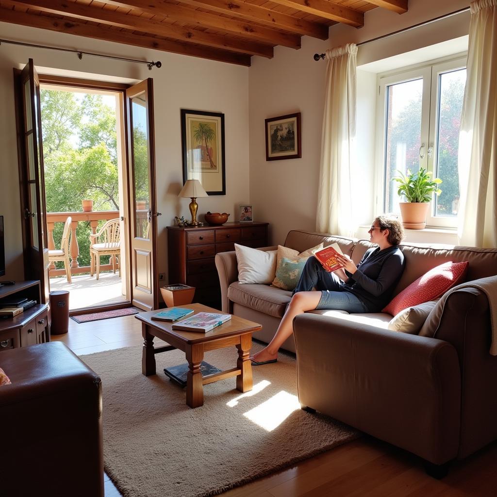 Relaxing in a Spanish Homestay Living Room