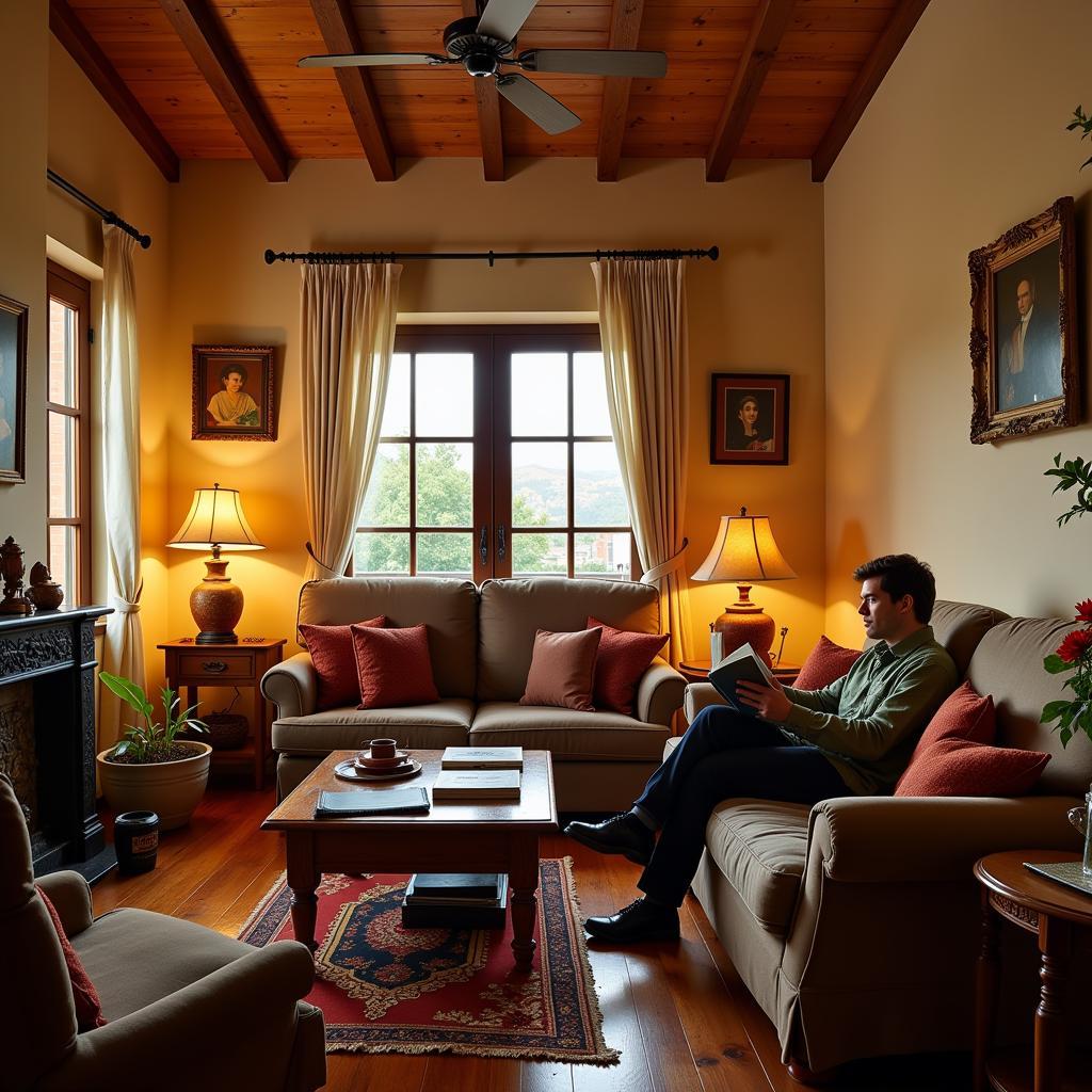 Cozy Living Room in a Spanish Homestay