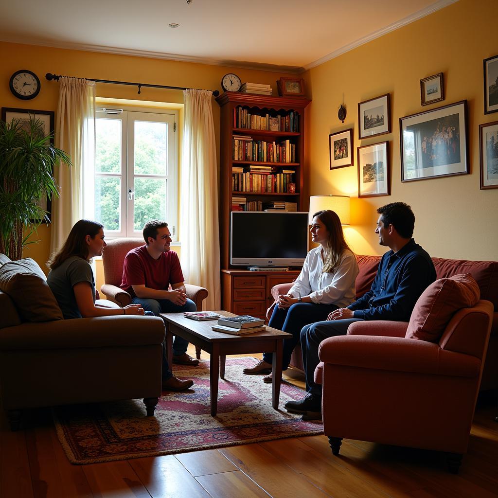 Spanish Homestay Living Room Conversation