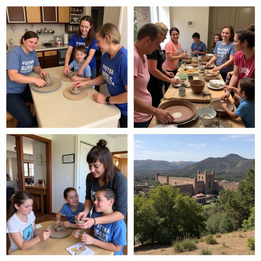 Guests participating in local activities with their host family