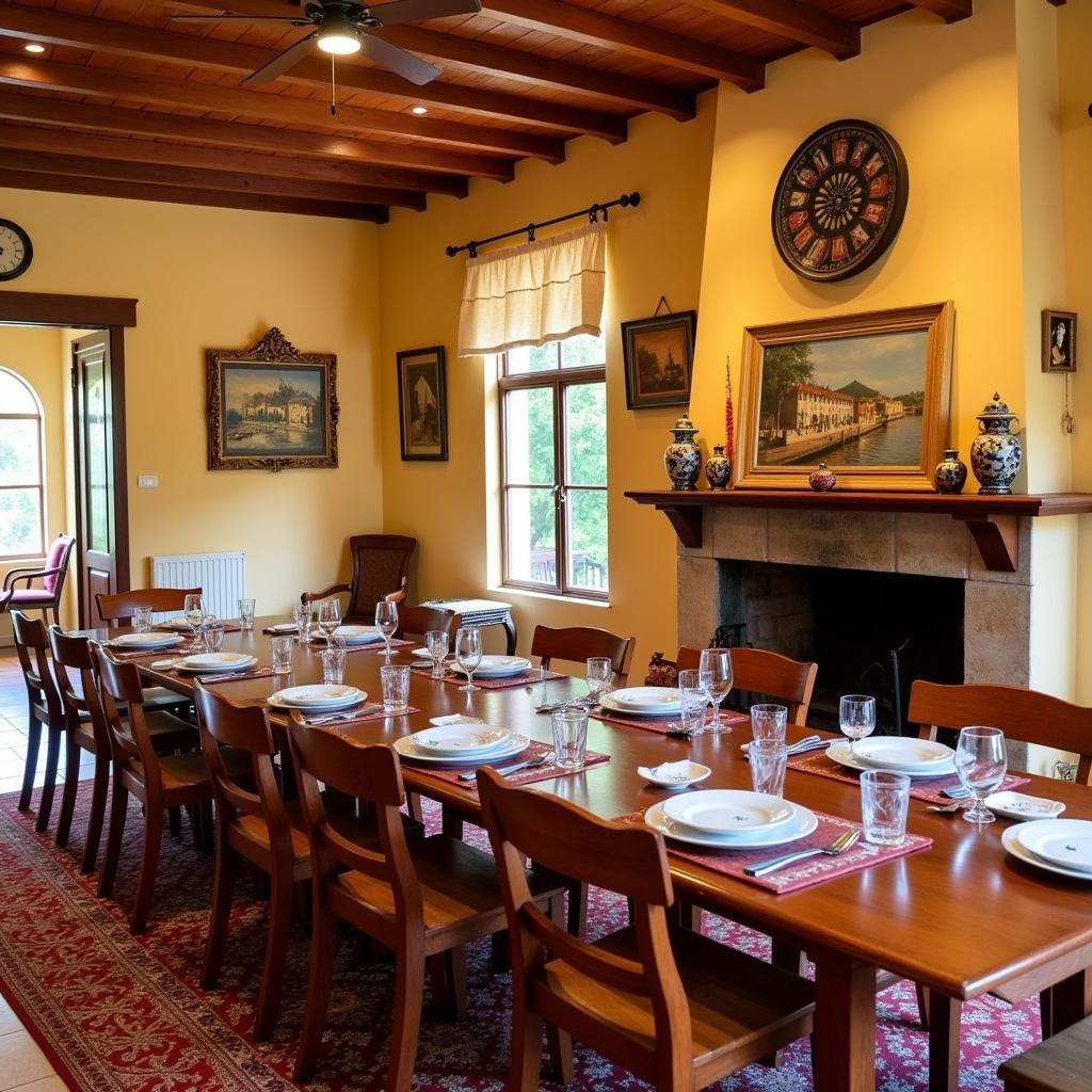 Spanish Inspired Dining Room in a Da Lat Homestay