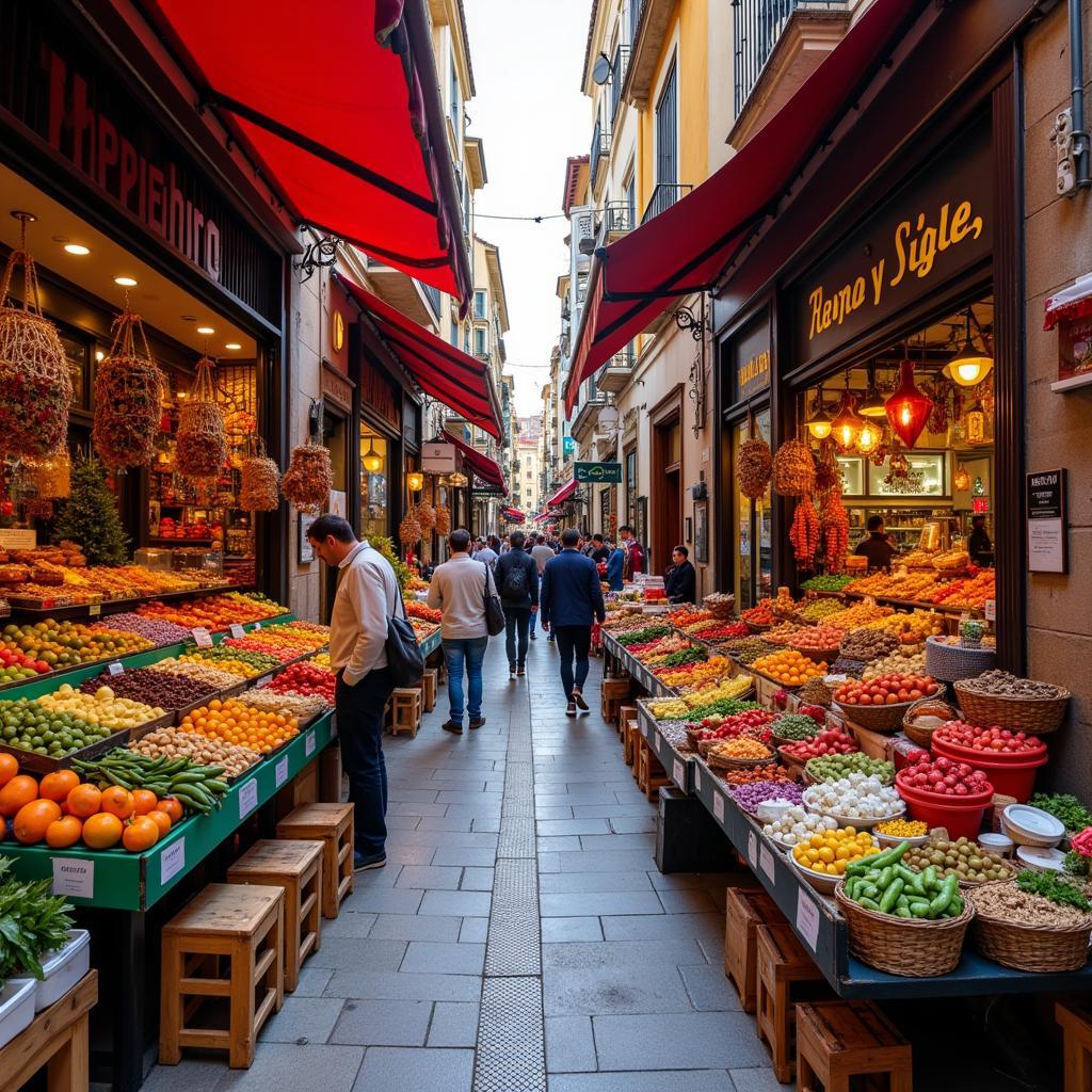 Exploring a Bustling Spanish Local Market