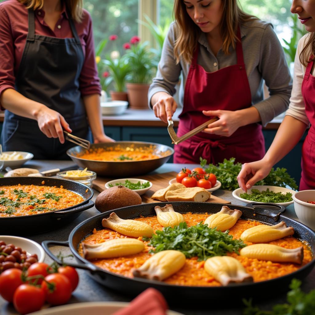 Learning to make authentic Spanish paella