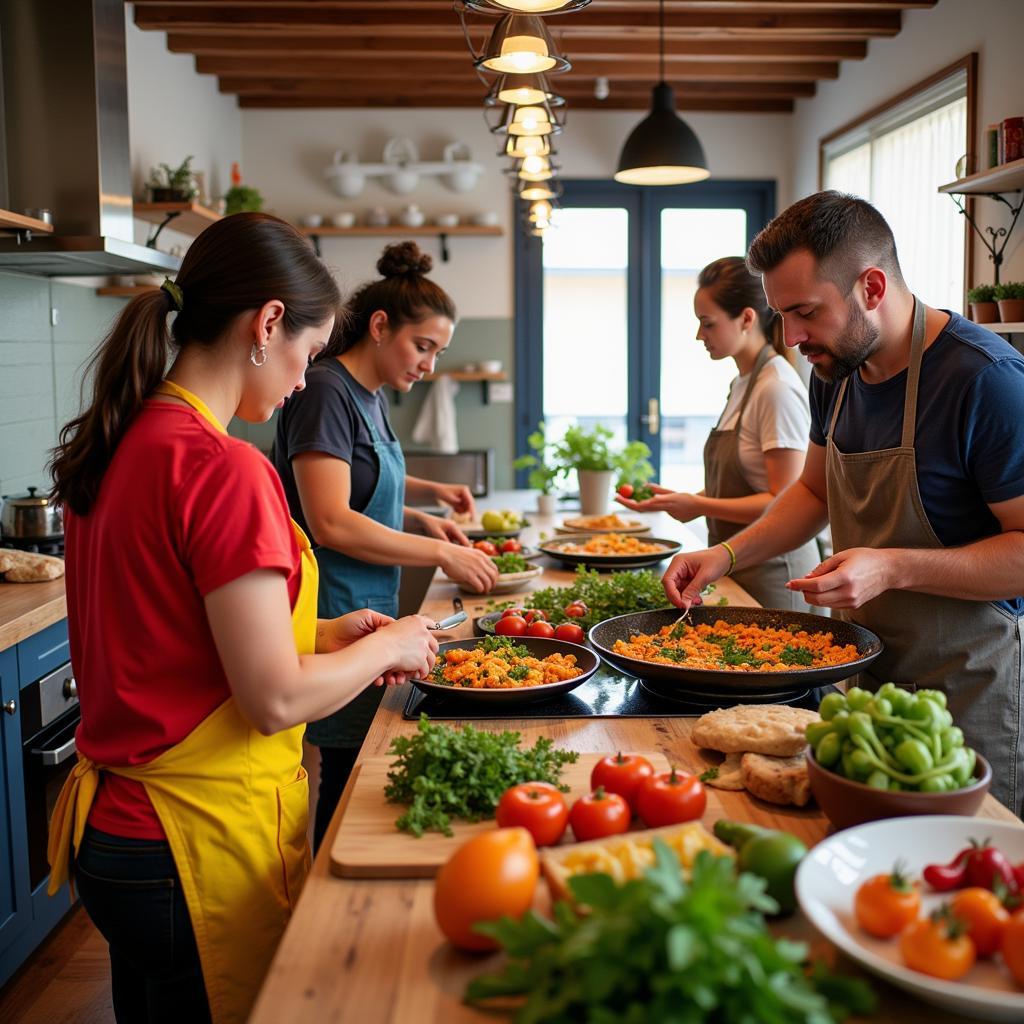 Paella cooking class in a Spanish homestay