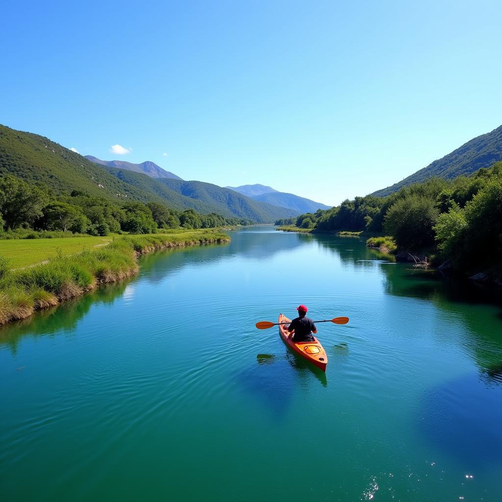 Kayaking on a Spanish River