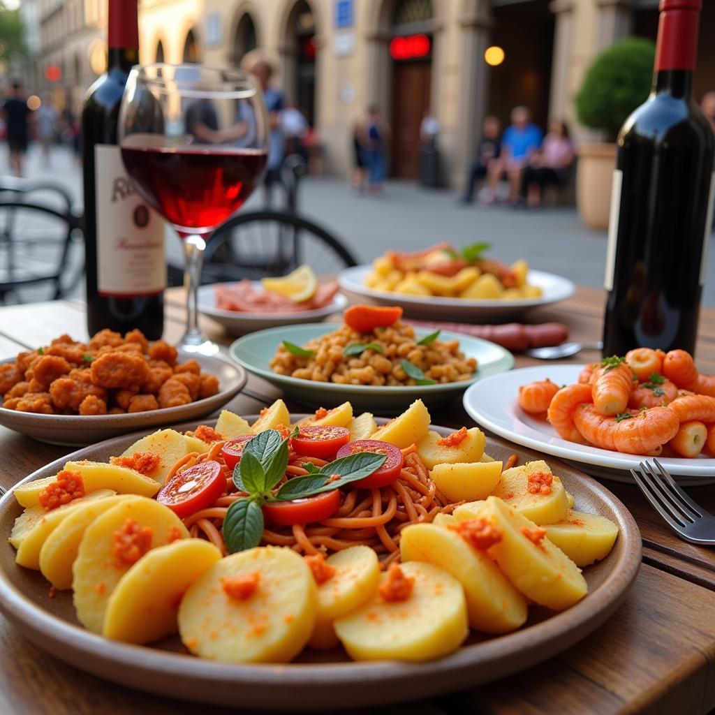 Sharing Tapas and Wine in Spain